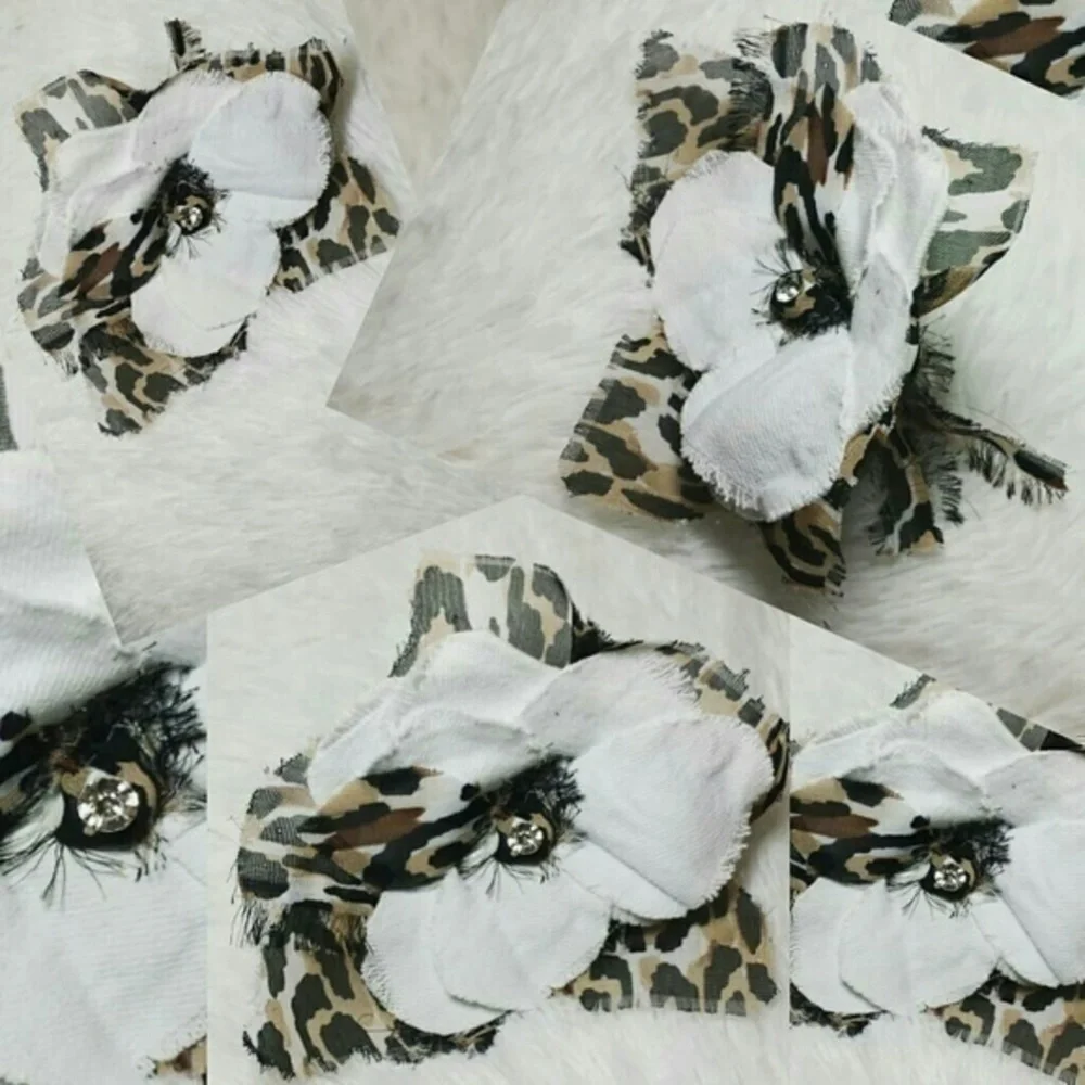 Tasty Tasty Raw Edge Denim & Leopard Rose …